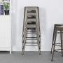 YAHEETECH 30 Inches Metal Bar Stools High Backless Stools Bar Height Stools Patio Furniture Indoor/Outdoor Stackable Kitchen Stools Dining Chair Set of 4