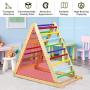 Costzon Foldable Wooden Climbing Triangle Ladder for Sliding & Climbing, 2 in 1 Triangle Climber with Safety Climbing Ladder for Toddlers, Suitable for Children Boys Girls (Colorful)