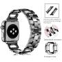 OULUCCI Stainless Steel Band Compatible Apple Watch Band 38mm 40mm Women Iwatch Series 6, SE, Series 5, Series 4, Series 3, Series 2 1 Accessories Metal Wristband D-Shape Sport Strap BLACK