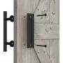 SMARTSTANDARD 12 Inch Sliding Barn Door Handle, Pull and Flush Hardware Set, Black Powder Coated Finish, Large Rustic Two-Side Design SMARTSTANDARD 12 Inch Sliding Barn Door Handle, Pull and Flush Hardware Set, Black Powder Coated Finish, Large Rustic Two-Side Design