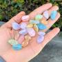 38pcs Natural Crystal Quartz Free Form Irregular Chakras Rainbow AB Titanium Coated Gemstone Beads for Jewelry Craft Making GCA-1