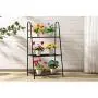 DOEWORKS 3 Tier Metal Plant Stand, Ladder-Shaped Storage Rack Stand Shelf,Shoe Organizer, Utility Storage for Indoor Outdoor Use, Black DOEWORKS 3 Tier Metal Plant Stand, Ladder-Shaped Storage Rack Stand Shelf,Shoe Organizer, Utility Storage for Indoor Outdoor Use, Black