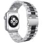 eLander Stainless Steel Metal Strap Business Replacement Band for Apple Watch Series 1 2 3 4 (42mm and 44mm Silver and Black)