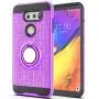LG V35 Case,LG V35 ThinQ / V30 / LG V30S / LG V30 Plus Case with HD Phone Screen Protector,Ymhxcy 360 Degree Rotating Ring & Bracket Dual Layer Resistant Back Cover for LG V30 +ZH Purple