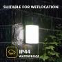 LUTEC Dusk to Dawn Led Wall Pack 44W 3500LM 5000K Outdoor Porch Light Commercial Security Lighting Replacement for 350W Incandescent Light Gray