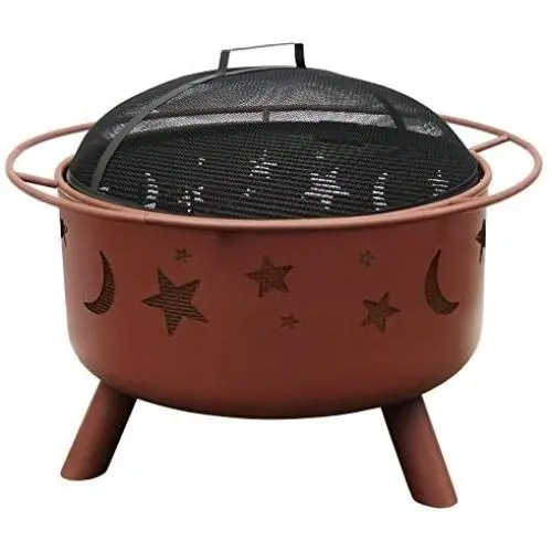 Landmann 28335 Big Sky Stars and Moons Fire Pit, Georgia Clay, 12.5-inches Deep