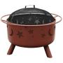 Landmann 28335 Big Sky Stars and Moons Fire Pit, Georgia Clay, 12.5-inches Deep