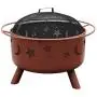 Landmann 28335 Big Sky Stars and Moons Fire Pit, Georgia Clay, 12.5-inches Deep