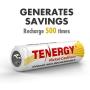 Tenergy AA Rechargeable Battery NiCd 1000mAh 1.2V Battery Pack for Solar Lights, Garden Lights, 12-Pack