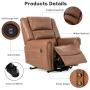 Mecor Power Lift Chair Dual Motor PU Leather Lift Recliner for Elderly Lay Flat Sleeper Recliner with Massage/Heat/Vibration/Remote Control Living Room Chair