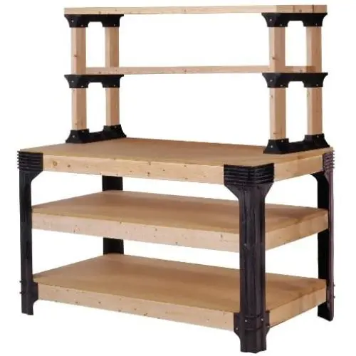 2x4basics 90164 Custom Work Bench and Shelving Storage System, Black