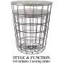 Lavish Home (Gray) Nesting End Tables with Storage