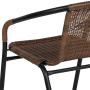 Flash Furniture Medium Brown Rattan Indoor-Outdoor Restaurant Stack Chair