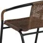 Flash Furniture Medium Brown Rattan Indoor-Outdoor Restaurant Stack Chair