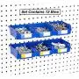 Right Arrange Pegboard Bins - 12 Pack Blue - Hooks to Any Peg Board - Organize Hardware, Accessories, Attachments, Workbench, Garage Storage, Craft Room, Tool Shed, Hobby Supplies, Small Parts