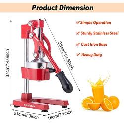 Slendor Commercial Citrus Juicer Manual Fruit Juicer and Orange Squeezer Metal Hand Press Juice, Heavy Duty Orange Juicer Lemon Lime Squeezer Pomegranate Premium Quality with Bonus Skimmer Spoon