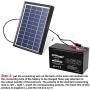 Sumind Solar Panel Charger for Feeder, 3.5W Panel Waterproof Solar Panel Battery Charger with Metal Mounting Bracket (12V)