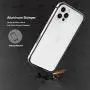 Slim Thin Phone Case Compatible with iPhone 12 12 Pro, Metal Bumper Cover with Soft TPU Inner [No Signal Interference][Support Wireless Charging] Compatible for iPhone 12 12 Pro, Silver