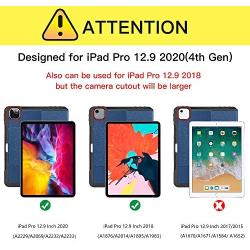 Ztotop Case for New iPad Pro 12.9 Inch 4th Generation 2020,[6 Magnetic Stand Angles] Highly Protective Shockproof Cover with Pencil Holder,Support 2nd Gen Pencil Charging Auto Wake/Sleep, Navyblue