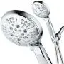 NOTILUS Giant High-Pressure 6-setting Luxury Rain/Handheld Shower Head - Anti-Slip Grip, Metal Fittings, Anti-Clog Jets, Heavy-Duty Stainless Steel Hose - All-Chrome Finish NOTILUS Giant High-Pressure 6-setting Luxury Rain/Handheld Shower Head - Anti-Slip Grip, Metal Fittings, Anti-Clog Jets, Heavy-Duty Stainless Steel Hose - All-Chrome Finish