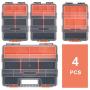 CASOMAN Hardware & Parts Organizers, 4 Piece Set Toolbox, Compartment Small Parts Organizer, Versatile and Durable Storage Tool Box