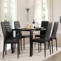 Giantex Set of 6 Dining Chairs, High Back Dining Room Chairs w/Steel Frame, Easy for Cleaning, PU Leather Chairs for Home Kitchen Furniture, Kitchen Chairs, Black