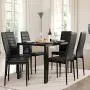 Giantex Set of 6 Dining Chairs, High Back Dining Room Chairs w/Steel Frame, Easy for Cleaning, PU Leather Chairs for Home Kitchen Furniture, Kitchen Chairs, Black Giantex Set of 6 Dining Chairs, High Back Dining Room Chairs w/Steel Frame, Easy for Cleaning, PU Leather Chairs for Home Kitchen Furniture, Kitchen Chairs, Black