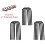 Urbalabs 12'' Inch Rebar Trampoline Stakes Extra Heavy Duty Metal Steel High Wind Ground Anchors 3/8 Inch Round Chisel Point Tips Universal Size Anti Rust in Black