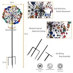 WinWindSpinner Kinetic Wind Spinners Outdoor Metal Yard Spinner with Gardening Decorations with Dual Direction Decorative Lawn Ornament Wind Mills (WWR-018)