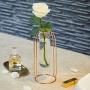 PuTwo Vases Set of 2 Metal Flower Vase Glass Vase Planter Terrariums Gold Vases Rose Gold Vase Plant Vase Glass Vases Cylinder Vase for Decor Valentines Day Gifts Girlfriend Valentines Gifts for Her