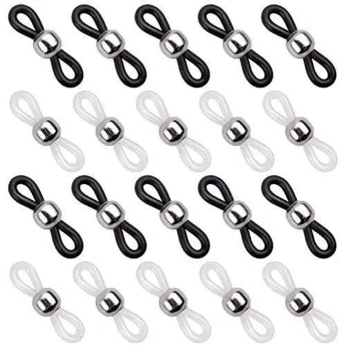 Jdesun 20 Pieces Eyeglass Chain Ends,Adjustable Metal Silver Bead Rubber Ends Connectors for Eye Glasses Holder Necklace Chain Jdesun 20 Pieces Eyeglass Chain Ends,Adjustable Metal Silver Bead Rubber Ends Connectors for Eye Glasses Holder Necklace Chain