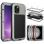 iPhone 11 Pro Max Case, CarterLily Full Body Shockproof Dustproof Waterproof Aluminum Alloy Metal Gorilla Glass Cover Case for Apple iPhone 11 Pro Max 6.5 inch (Silver)