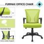 Furmax Office Chair Mid Back Swivel Lumbar Support Desk Chair, Computer Ergonomic Mesh Chair with Armrest (Cyan)