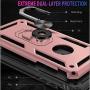 Suordii Compatible for Alcatel 3V 2019/5032W Case with HD Screen Protector Military Grade Drop Impact 360 Metal Rotating Ring Kickstand Holder Case for Alcatel 3V 2019/5036W - Rose Gold