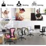 Office Chair Ergonomic Desk Chair Mesh Computer Chair with Lumbar Support Armrest Mid Back Rolling Swivel Task Adjustable Chair for Women Adults, Grey