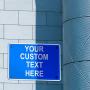 Aluminum Weatherproof Metal Sign Multiple Sizes Custom Personalized Text Here Blue White Notice Travel Horizontal Street Signs 10x7Inches