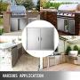 Mophorn BBQ Double Access Door 31W x 24H Inch, BBQ Door Stainless Steel Wall Construction Vertical, Outdoor Kitchen Door for BBQ Island, Grilling Station, Outside Cabinet