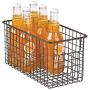 mDesign Farmhouse Decor Metal Wire Food Storage Organizer, Bin Basket with Handles for Kitchen Cabinets, Pantry, Bathroom, Laundry Room, Closets, Garage - 12'' x 6'' x 6'' - 2 Pack - Bronze