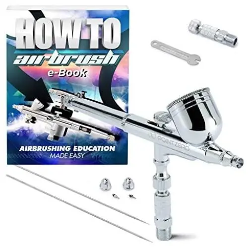 PointZero Dual-Action 7cc Gravity-Feed Airbrush 3 Tip Set (.2mm .3mm .5mm) PointZero Dual-Action 7cc Gravity-Feed Airbrush 3 Tip Set (.2mm .3mm .5mm)