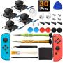 iiwey 4-Pack 3D Replacement Joystick Analog Thumb Stick for Nintendo Switch Joy-Con, Come with 2 Pack Metal Latch and Y1.5 Original Screwdrivers, Replacement for Switch Joycon Joystick to Fix Drift.
