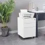AUTSCA 3 Drawer Mobile File Cabinet with Lock, Fully Assembled Except Casters, Rolling Pedestal Under Desk for Home Office, Lateral Filing Cabinets Printer Stand for A4/Letter/Legal, White AUTSCA 3 Drawer Mobile File Cabinet with Lock, Fully Assembled Except Casters, Rolling Pedestal Under Desk for Home Office, Lateral Filing Cabinets Printer Stand for A4/Letter/Legal, White
