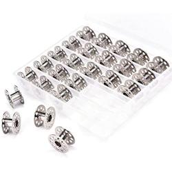 LIGONG 25 Pieces Metal Sewing Machine Bobbins with Storage Case