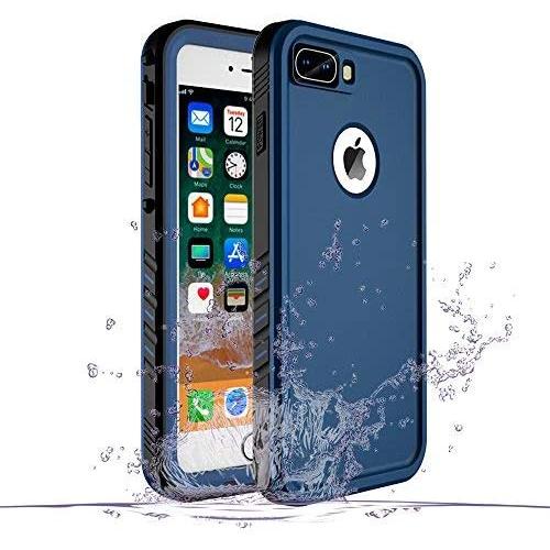 Cozycase Waterproof Case for iPhone 8 Plus/iPhone 7 Plus Case, Shockproof Full-Body Rugged Case with Built-in Screen Protector for Apple iPhone 8 Plus / 7 Plus - (Blue)