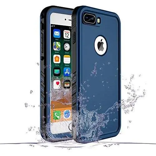Cozycase Waterproof Case for iPhone 8 Plus/iPhone 7 Plus Case, Shockproof Full-Body Rugged Case with Built-in Screen Protector for Apple iPhone 8 Plus / 7 Plus - (Blue)