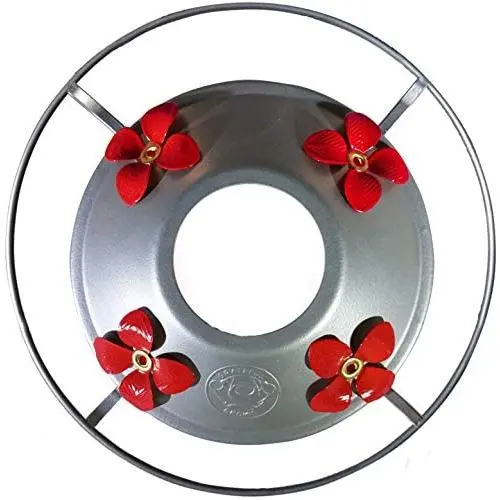 Grateful Gnome - Metal Top with Round Perch and 4 Flower Ports for Hummingbird Feeders Grateful Gnome - Metal Top with Round Perch and 4 Flower Ports for Hummingbird Feeders