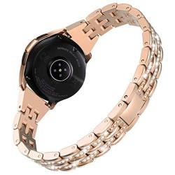 Wearlizer Bling Band Compatible with Samsung Galaxy Watch 42mm/Active 2 40mm/Samsung Galaxy Watch 3 41mm for Women,Metal Jewelry Strap Wristband for Samsung Watch Active/Samsung Gear S2 Classic