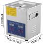 Mophorn Time 2L Ultrasonic Cleaner Jewelry Eyeglass Commercial Industrial Digital Heater Timer Basket, Silver