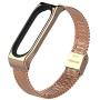 PINHEN Bands for Mi Band 5 Strap,Compatible with Xiaomi Mi Band 3 / Mi Band 4 /Mi Band 5 Wristbands Metal Replacement Adjustable Wrist Straps for Mi Fitness Tracker Smart Band (Rose Gold)