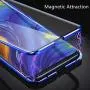 Compatible with Samsun Galaxy Note 10+ 5G (6.8 inch) Case, Jonwelsy 360 Degree Front and Back Transparent Tempered Glass Cover, Strong Magnetic Adsorption Metal Bumper for Note 10 Plus (Red)