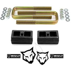 WULF 1'' Rear Lift Kit with Blocks and U-bolts compatible with 2005-2020 Toyota Tacoma 6LUG 2WD 4X4